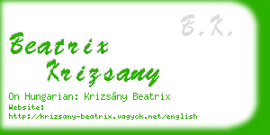 beatrix krizsany business card
