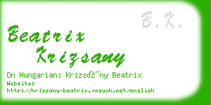 beatrix krizsany business card